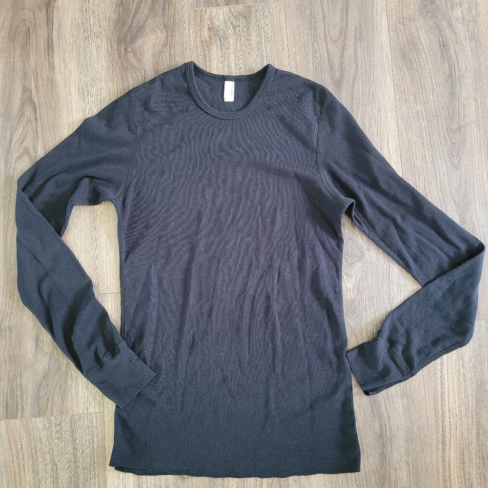 American Apparel Black Ribbed Knit Top